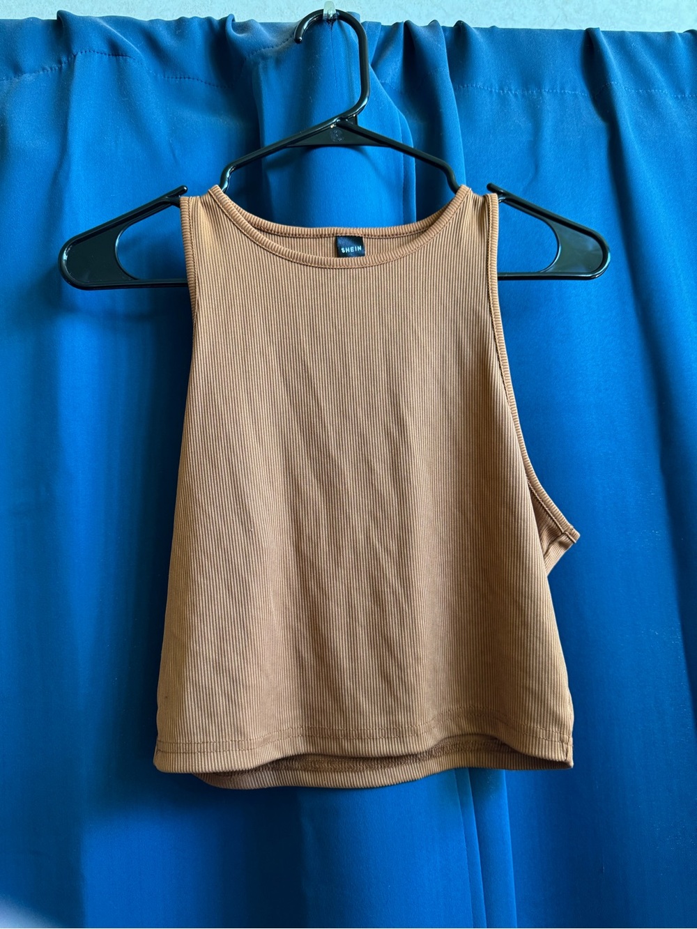 SHEIN Tan Ribbed Cropped Tank